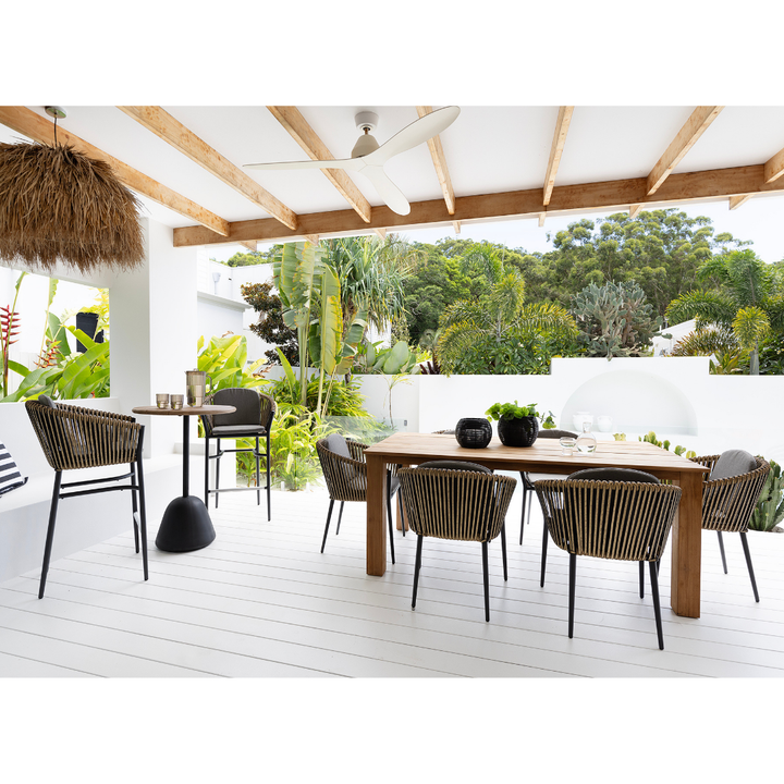 Artemis & Brooklyn Outdoor Dining Setting - 7PCE CHARCOAL