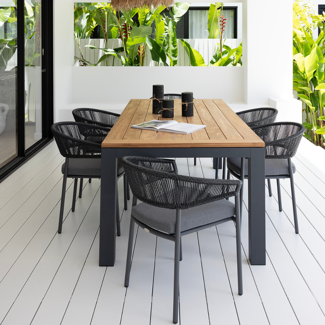 Sense Outdoor Dining Table & Marbella Outdoor Chair Setting 7 pce